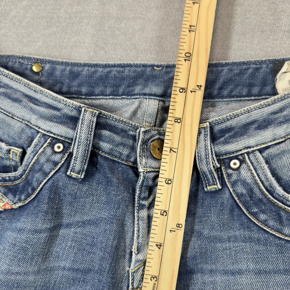 Diesel Womens Kycut Jeans 30X32 Blue Low Rise Straight Leg 100% Cotton Faded - Picture 12 of 14